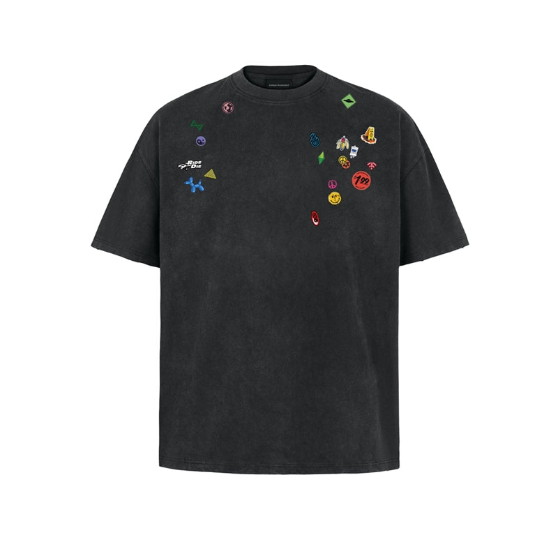 ANTIDOTE Sticker Print Washed Tee | Face 3 Face