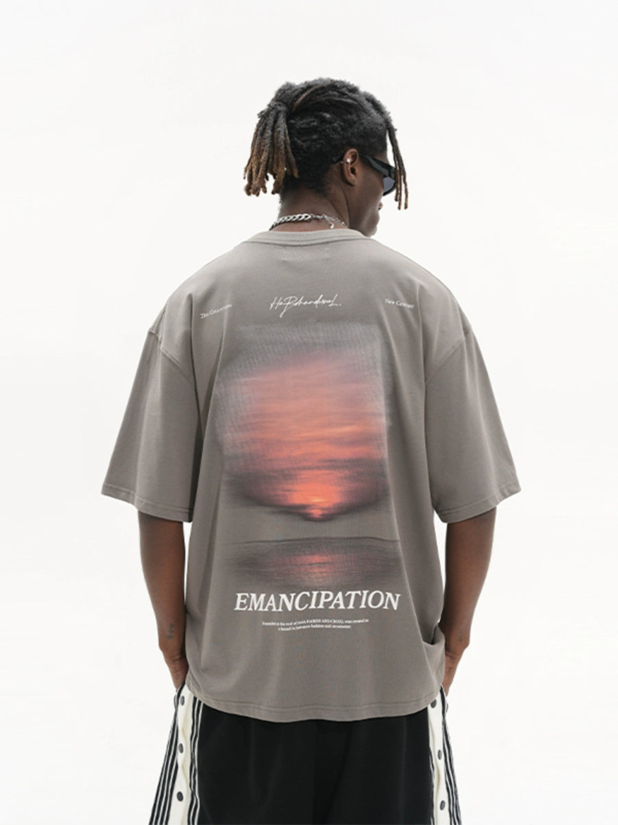 Harsh and Cruel Sunset Handwriting Logo Tee