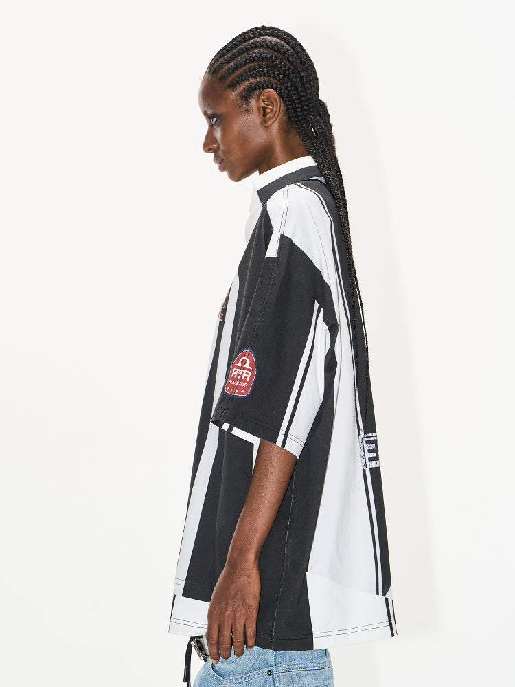 BLIND NO PLAN Striped Sports Uniform Digital Print Polo | Face 3 Face