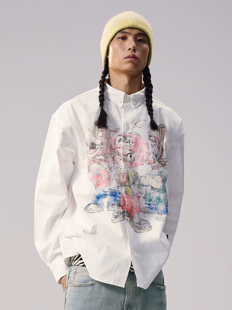 Remedy Cartoon Print Long Sleeve Shirt | Face 3 Face