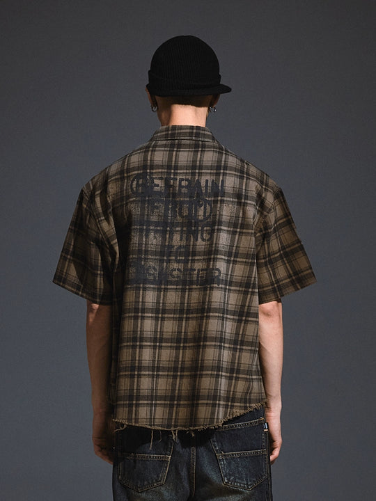 Remedy Skull Print Plaid Short Sleeve Shirt | Face 3 Face