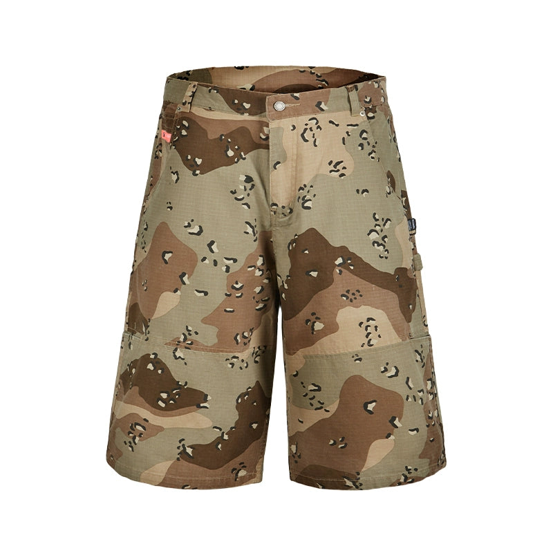 Remedy Leopard and Camouflage Work Painter Baggy Shorts | Face 3 Face