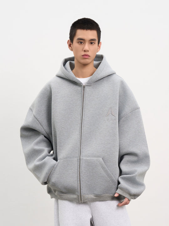 AFGK Air Layer Embroidered Oversized Zip-Up Hoodie | Face 3 Face