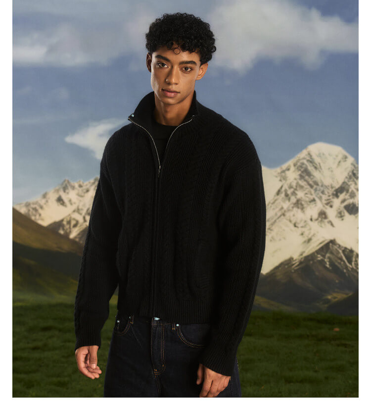 S45 Turquoise Studded Twisted Knit Zip Up Cardigan | Face 3 Face