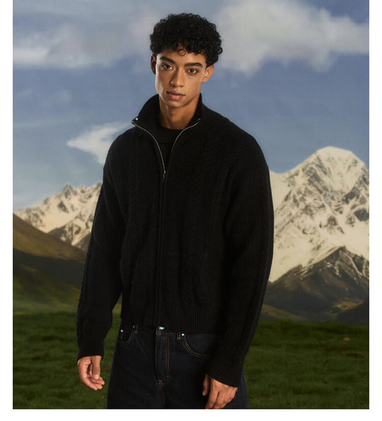 S45 Turquoise Studded Twisted Knit Zip Up Cardigan | Face 3 Face