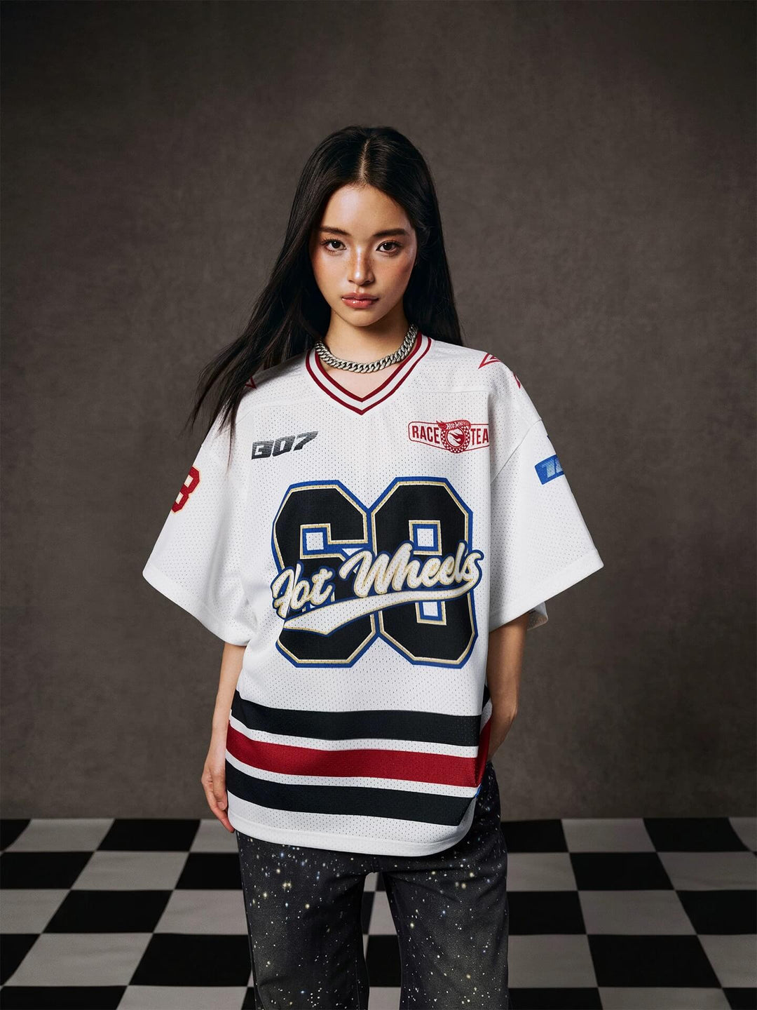 1807 Hot Wheels Racing Mesh Short Sleeve Hockey Jersey | Face 3 Face