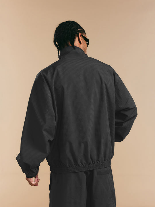 1807 Textured Plaid Fabric Track Jacket | Face 3 Face