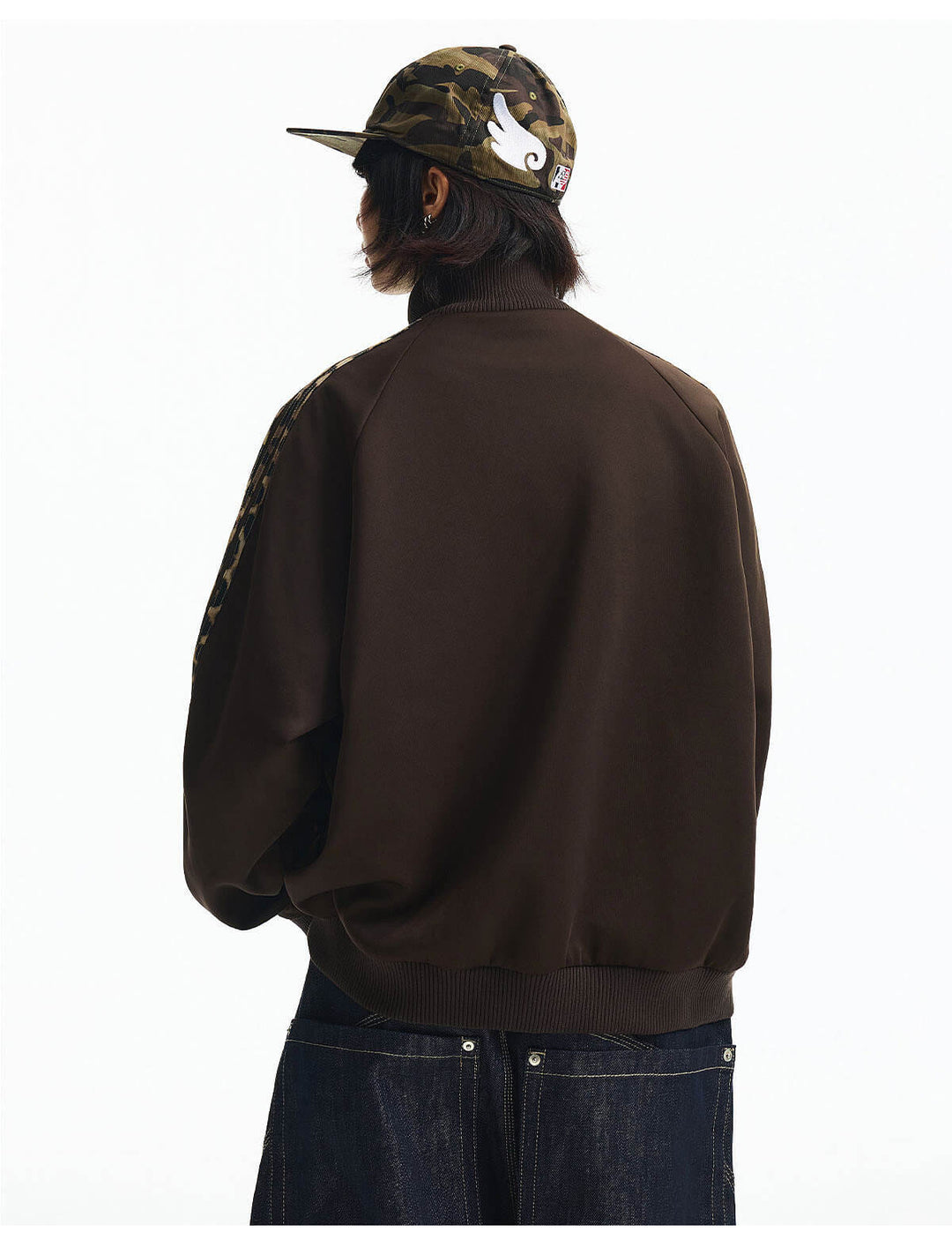 MEDM Leopard Print Stripe Sleeve Track Jacket | Face 3 Face