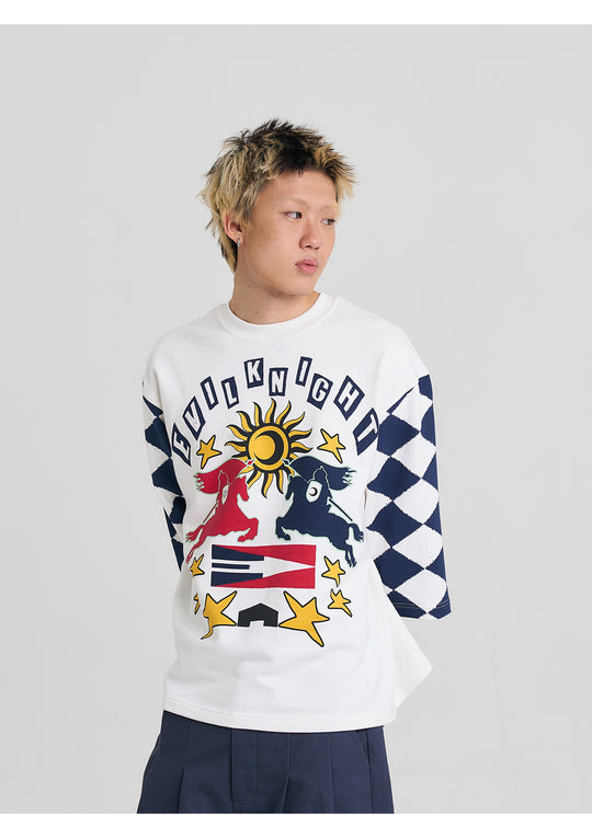 EVILKNIGHT(EK) Knight Graphic 3/4 Sleeve Tee | Face 3 Face