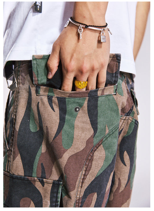 Remedy Flame Camouflage Work Cargo Shorts | Face 3 Face