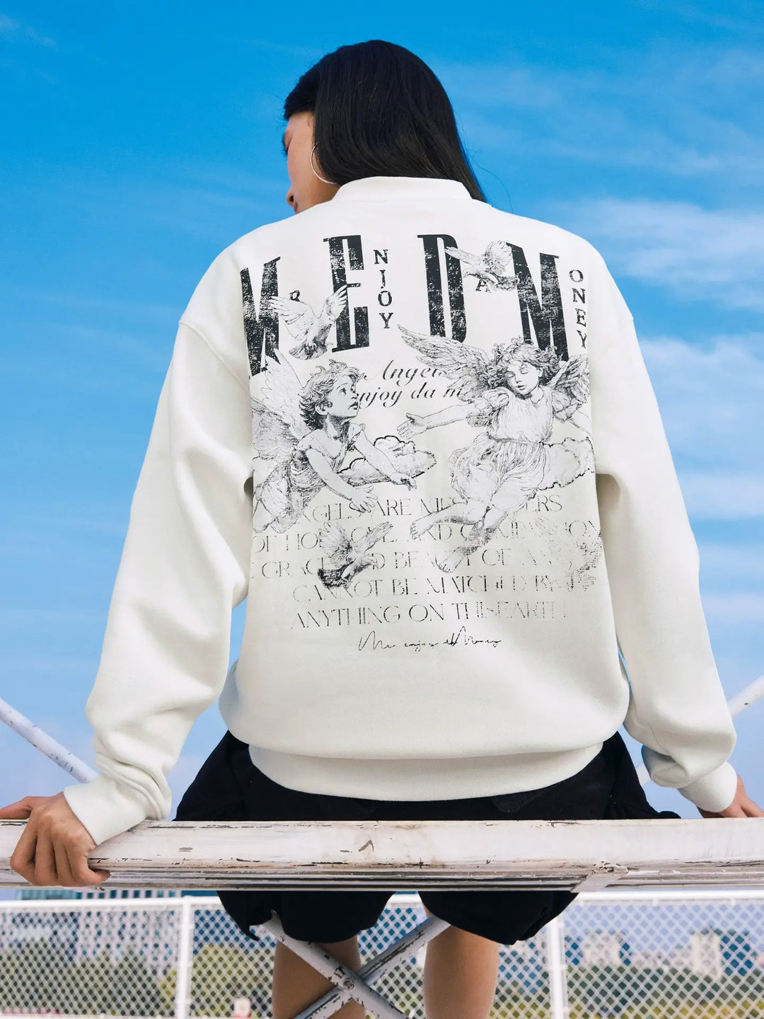 MEDM Angel Print Patch Sweatshirt | Face 3 Face