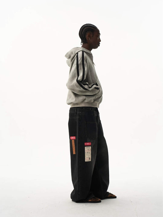 EXITMODE BY BLIND NO PLAN Vintage Check Washed Oversized Zip Up Hoodie | Face 3 Face