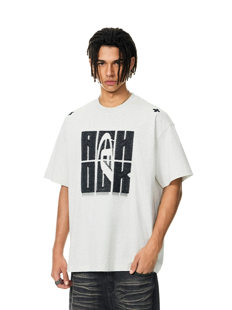 Graphic Tee | Achock Heavy Logo Embroidery Tee | Face 3 Face