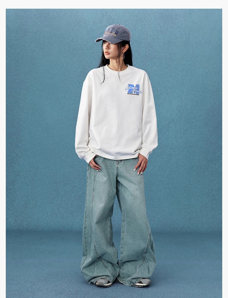 MEDM Basic M Logo Printed Long Sleeve Tee | Face 3 Face