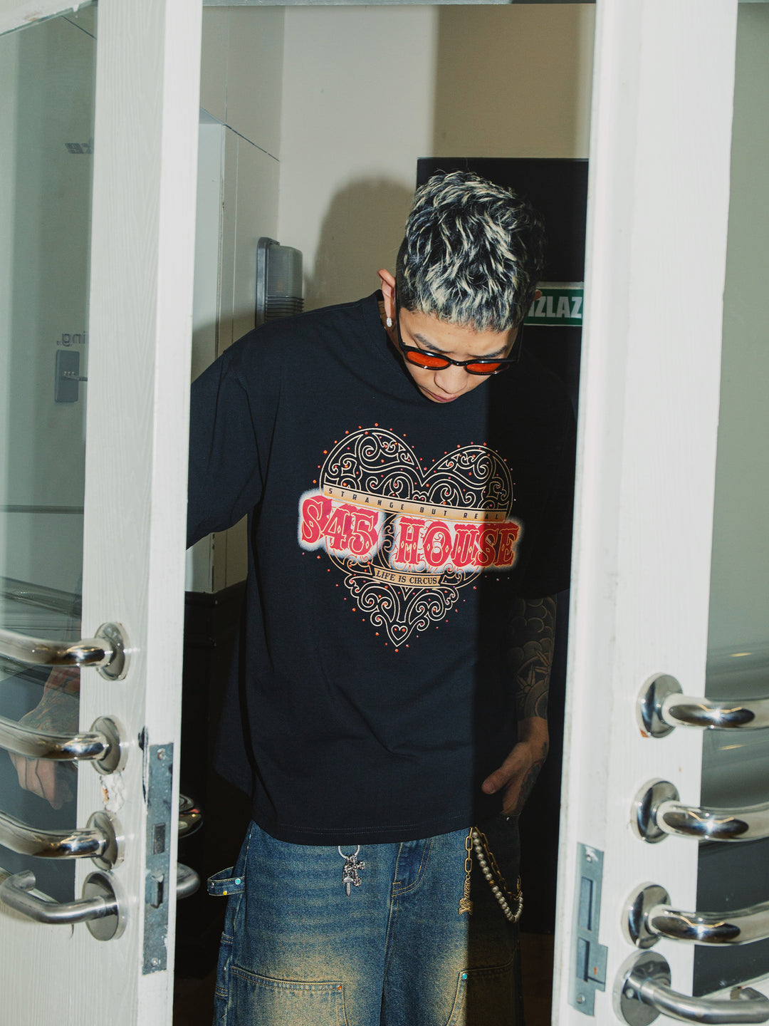 S45 Love Heart Rhinestone Tee | Face 3 Face