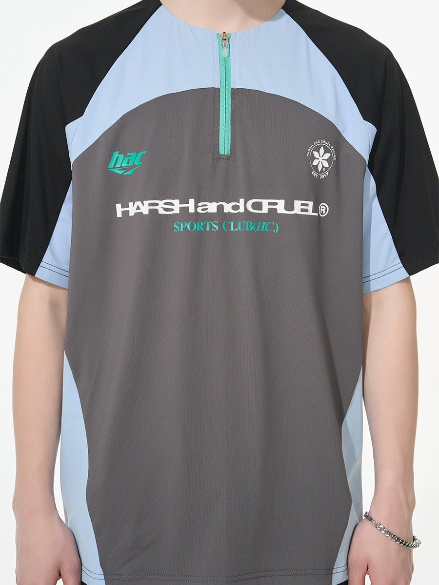 Harsh and Cruel Cycling Half Zip Logo Tee
