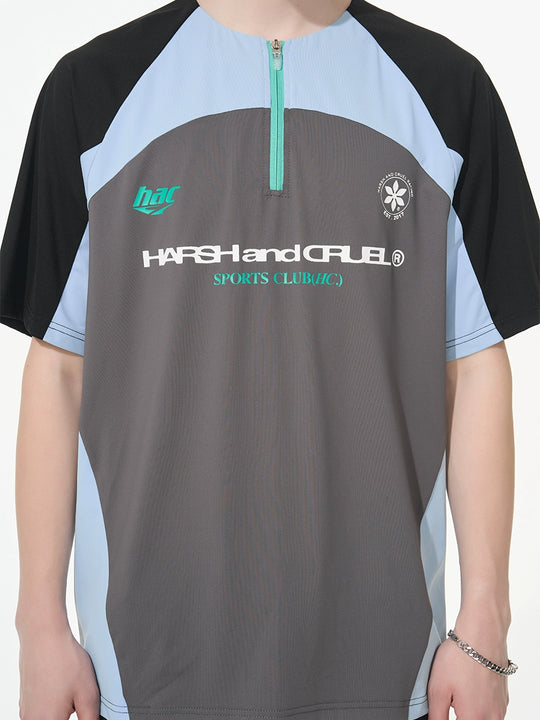 Harsh and Cruel Cycling Half Zip Logo Tee