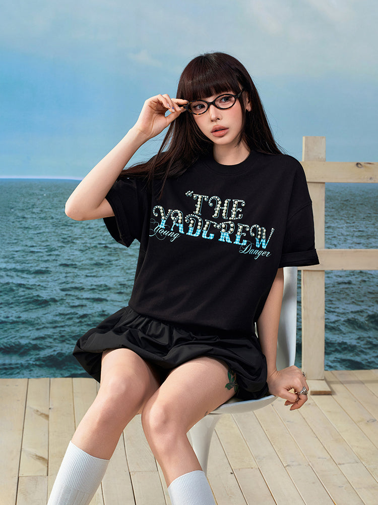 YADcrew Checkerboard Patchwork Pearl Logo Tee | Face 3 Face