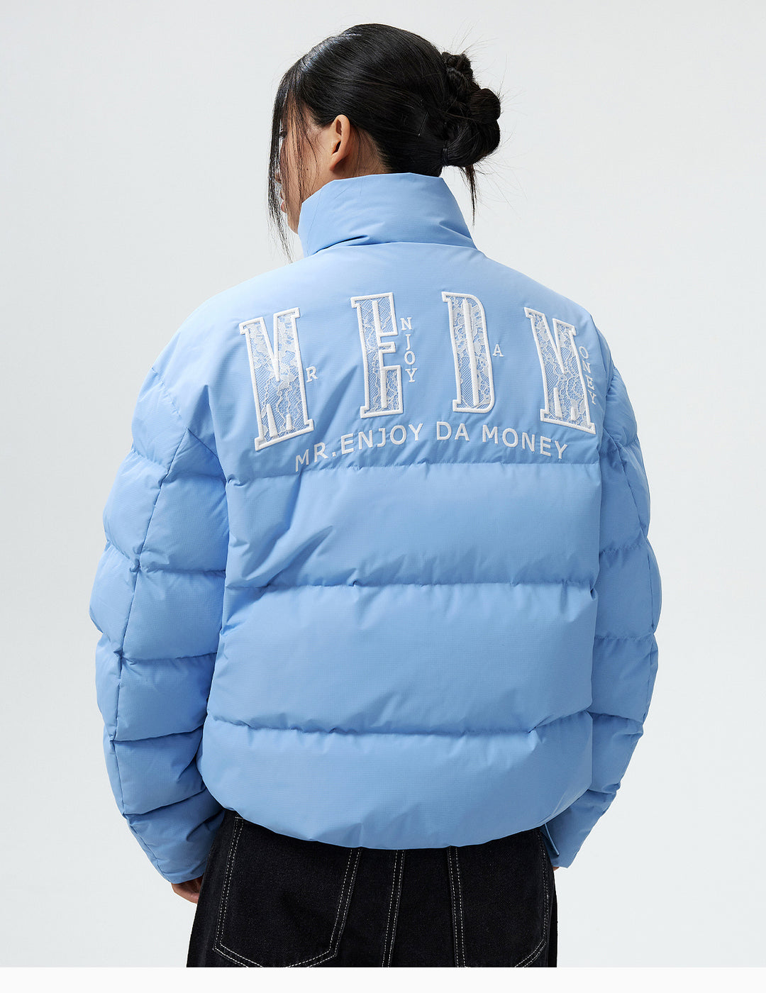 MEDM 3D Embroidered Lace Puffer Jacket | Face 3 Face