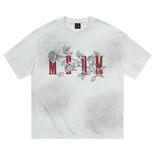 MEDM Rose Flower Print Washed Tee | Face 3 Face