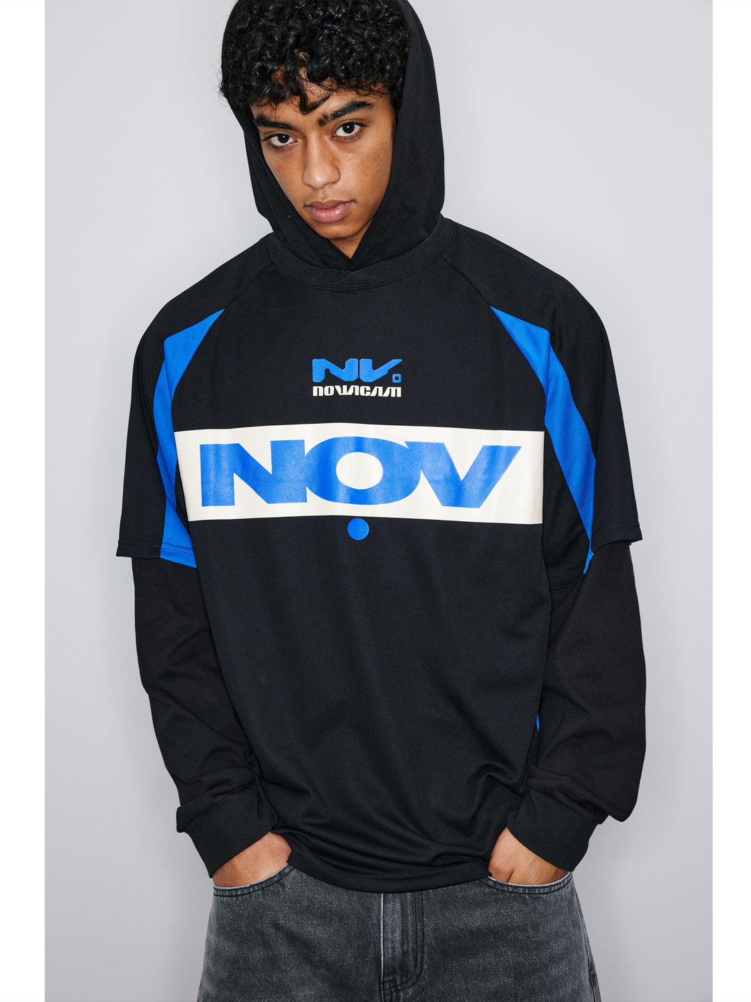 NOVACAM Soccer Jersey-Style Fake Two-Piece Hoodie | Face 3 Face