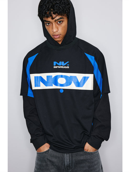 NOVACAM Soccer Jersey-Style Fake Two-Piece Hoodie | Face 3 Face