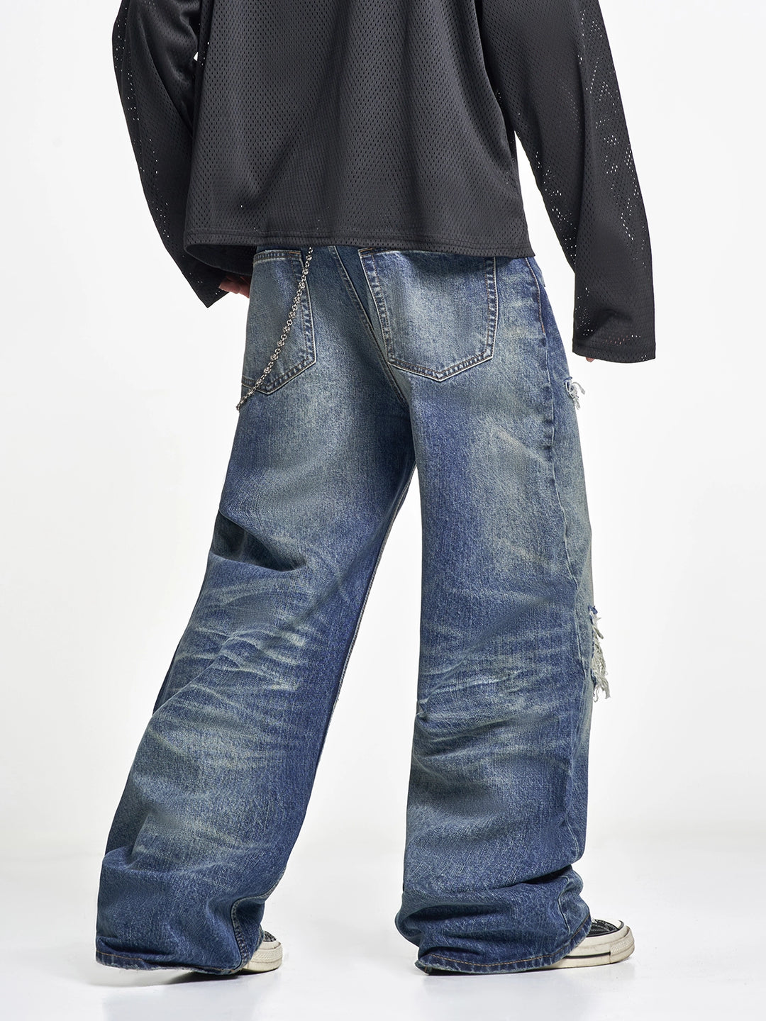 F3F Select Destroyed Washed Hole Baggy Jeans | Face 3 Face