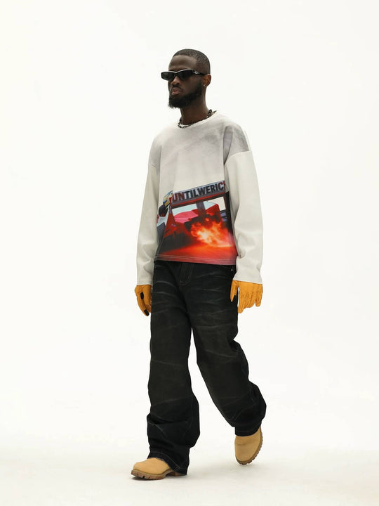 UNTILWERICH Racing Graphic Waffle Long Sleeve Tee | Face 3 Face