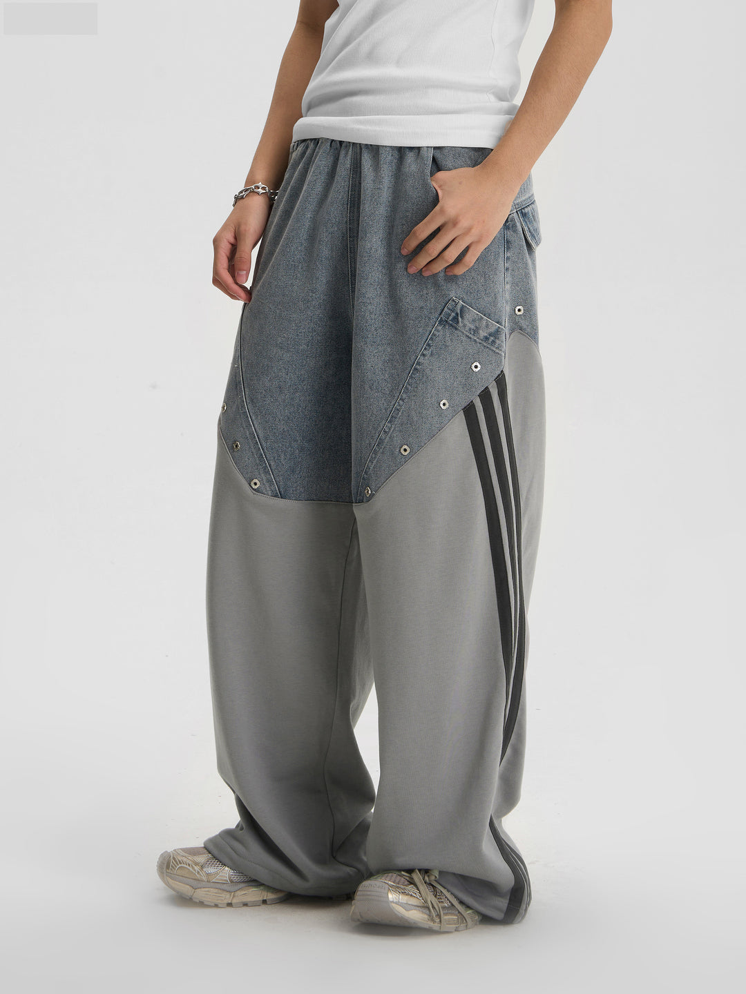 JHYQ Striped Denim Sports Pants