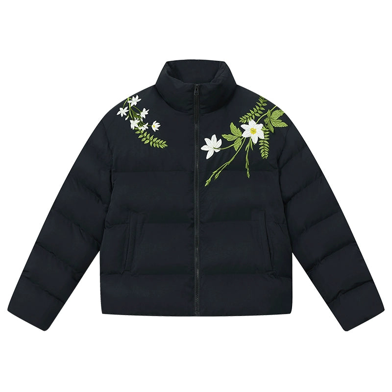 Harsh and Cruel Wreath Embroidered Down Jacket | Face 3 Face