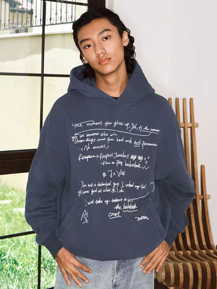 JUST VIBE Letter Print Hoodie | Face 3 Face