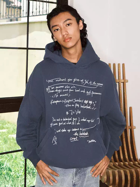 JUST VIBE Letter Print Hoodie | Face 3 Face