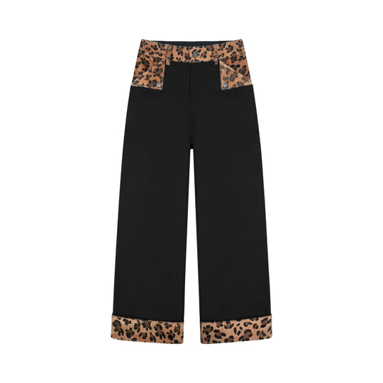 ANTIDOTE Wooly Leopard Cow Patchwork Work Pants | Face 3 Face