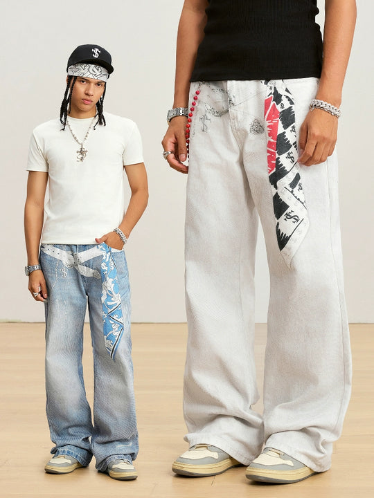 Small Town Kid Scarf Belt Chain 3D Printed Jeans | Face 3 Face