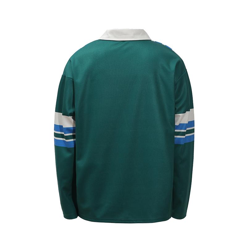 UNTILWERICH Color Blocking Striped Long Sleeve Polo Jersey | Face 3 Face