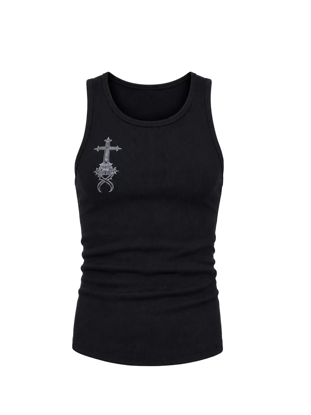 KARMANISTIC Cross Letter Print Tank Top | Face 3 Face