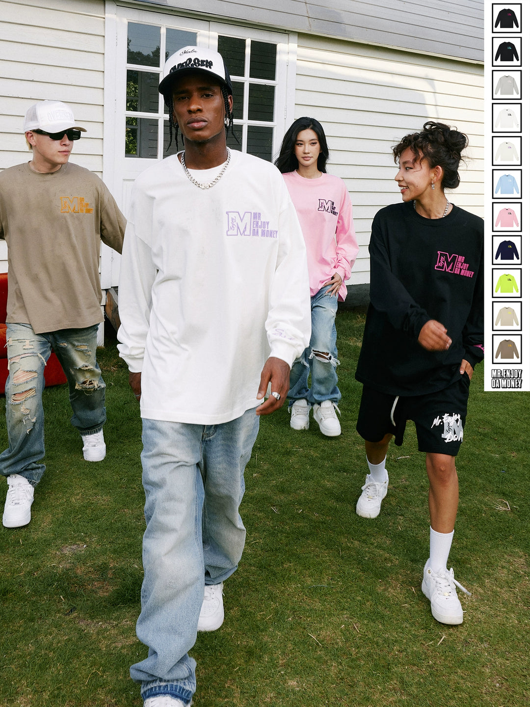 MEDM M Logo Embroidered Long Sleeve Tee | Face 3 Face