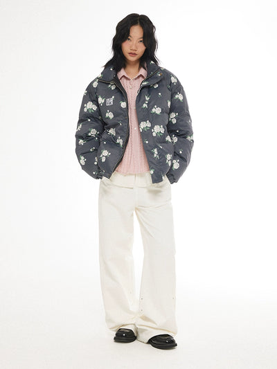 EMPTY REFERENCE Floral Printed Down Jacket | Face 3 Face