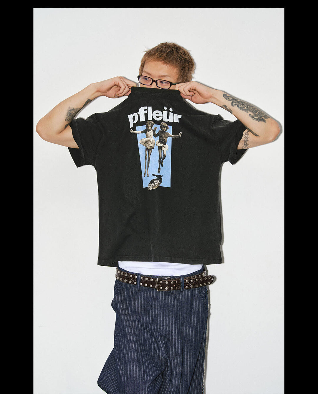 NOVACAM Vintage Washed Photo Print Short Sleeve Tee | Face 3 Face