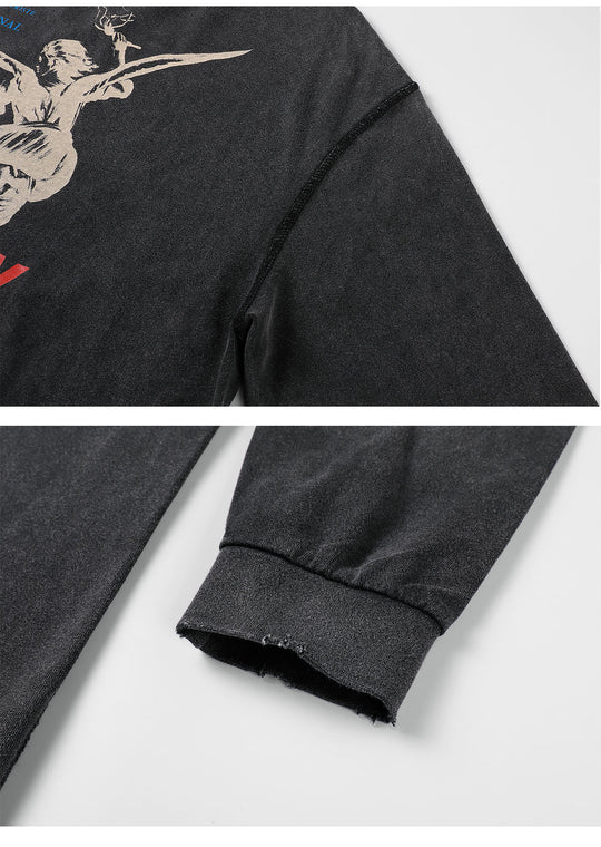 NOVACAM Archangel Vintage Washed Backstitch Long Sleeve Tee | Face 3 Face