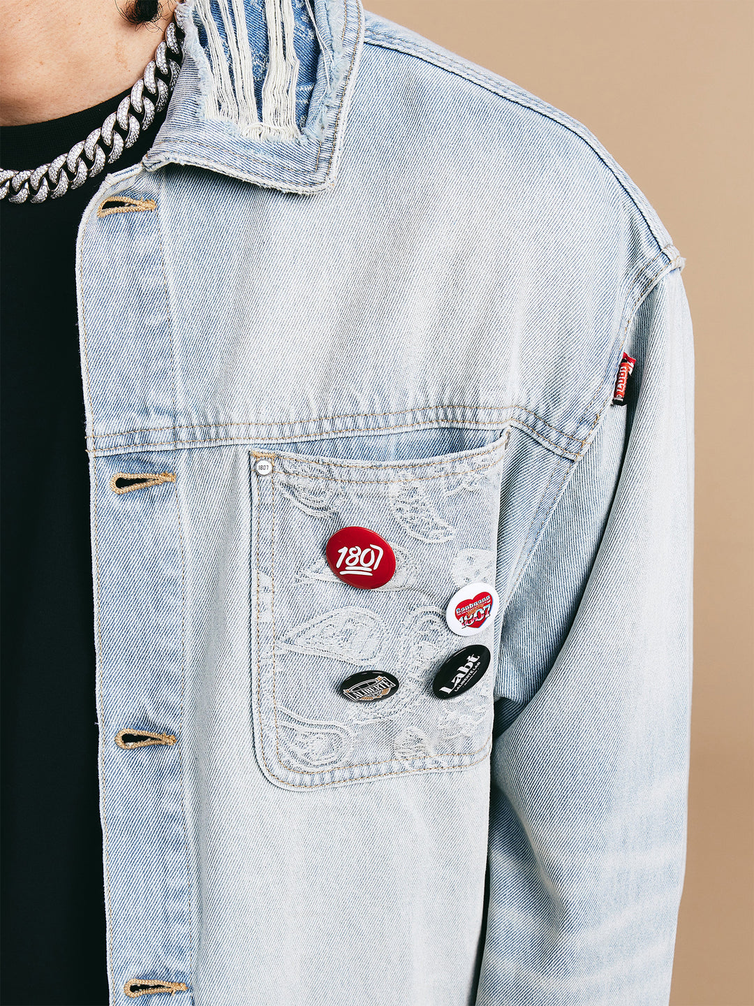 1807× LABT Paisley Pattern Wash Denim Jacket | Face 3 Face