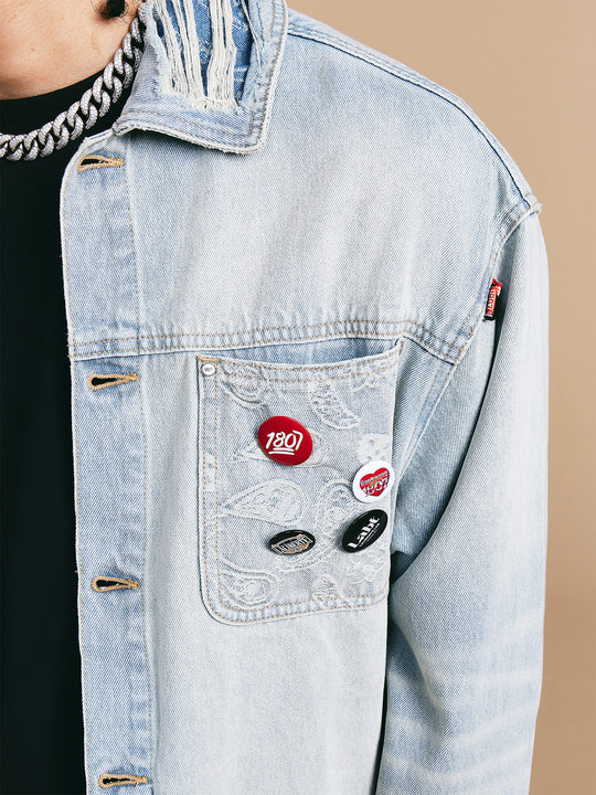 1807× LABT Paisley Pattern Wash Denim Jacket | Face 3 Face