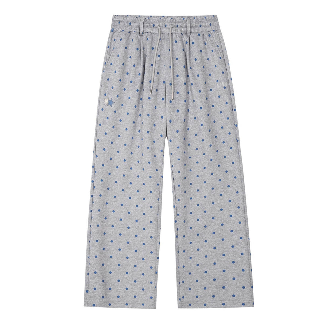 MEDM Polka Dot Print Wide Leg Sweatpants | Face 3 Face