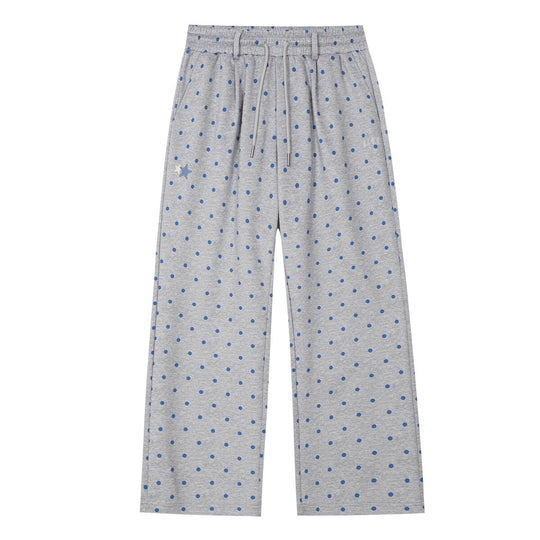 MEDM Polka Dot Print Wide Leg Sweatpants | Face 3 Face
