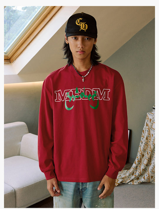 MEDM Arched Logo Handwritten Long Sleeve Tee | Face 3 Face