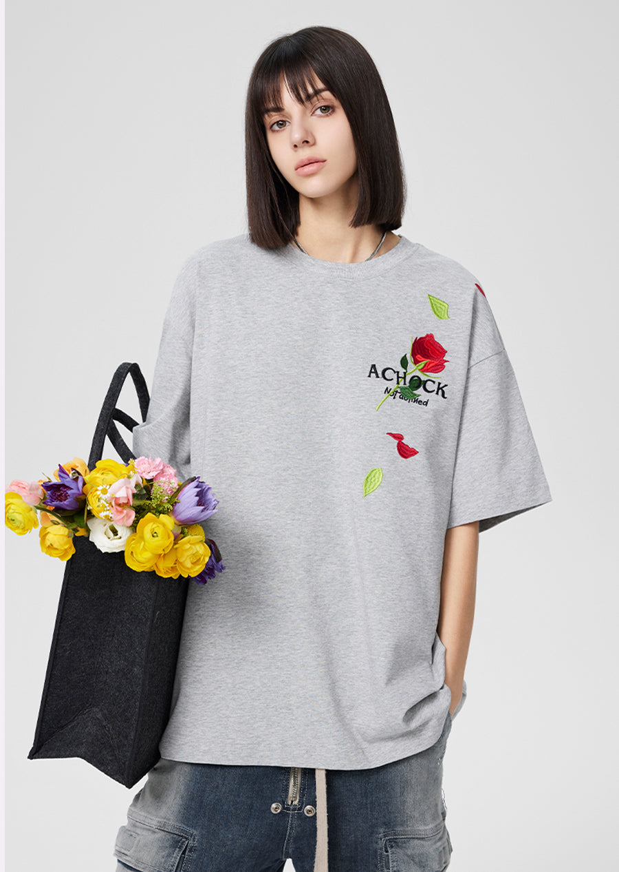 Achock Rose Embroidery Tee | Face 3 Face