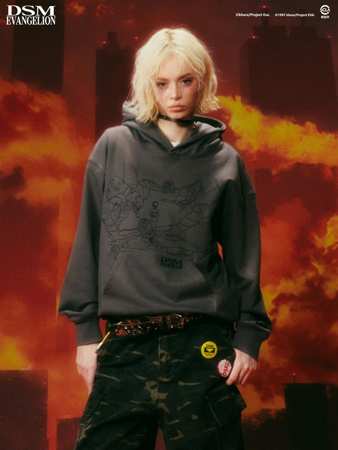 DSM x EVA Kaworu Inspired Embroidered Hoodie | Face 3 Face