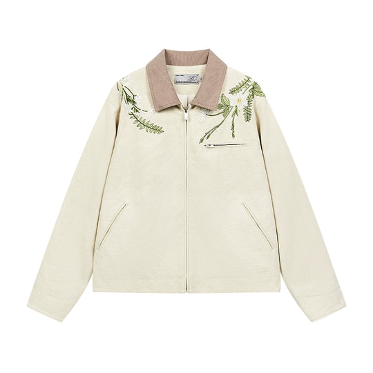 Harsh and Cruel Retro Floral Embroidered Canvas Jacket | Face 3 Face
