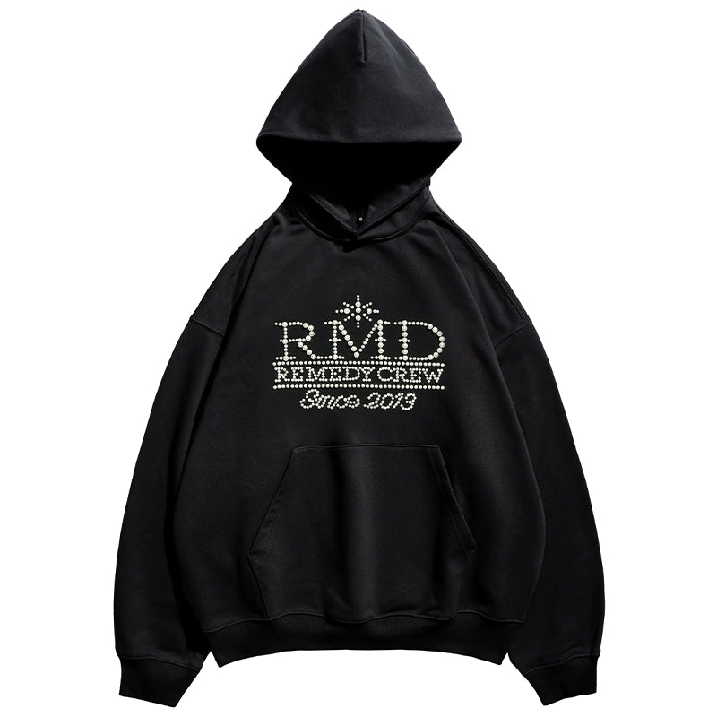 Remedy RMD Pearl Letter Embroidered Hoodie | Face 3 Face