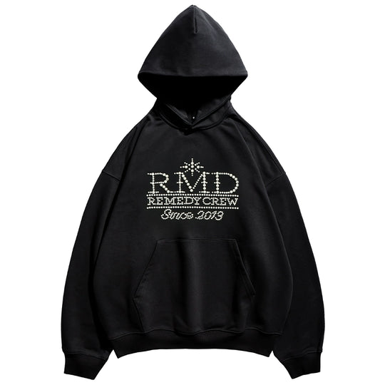 Remedy RMD Pearl Letter Embroidered Hoodie | Face 3 Face